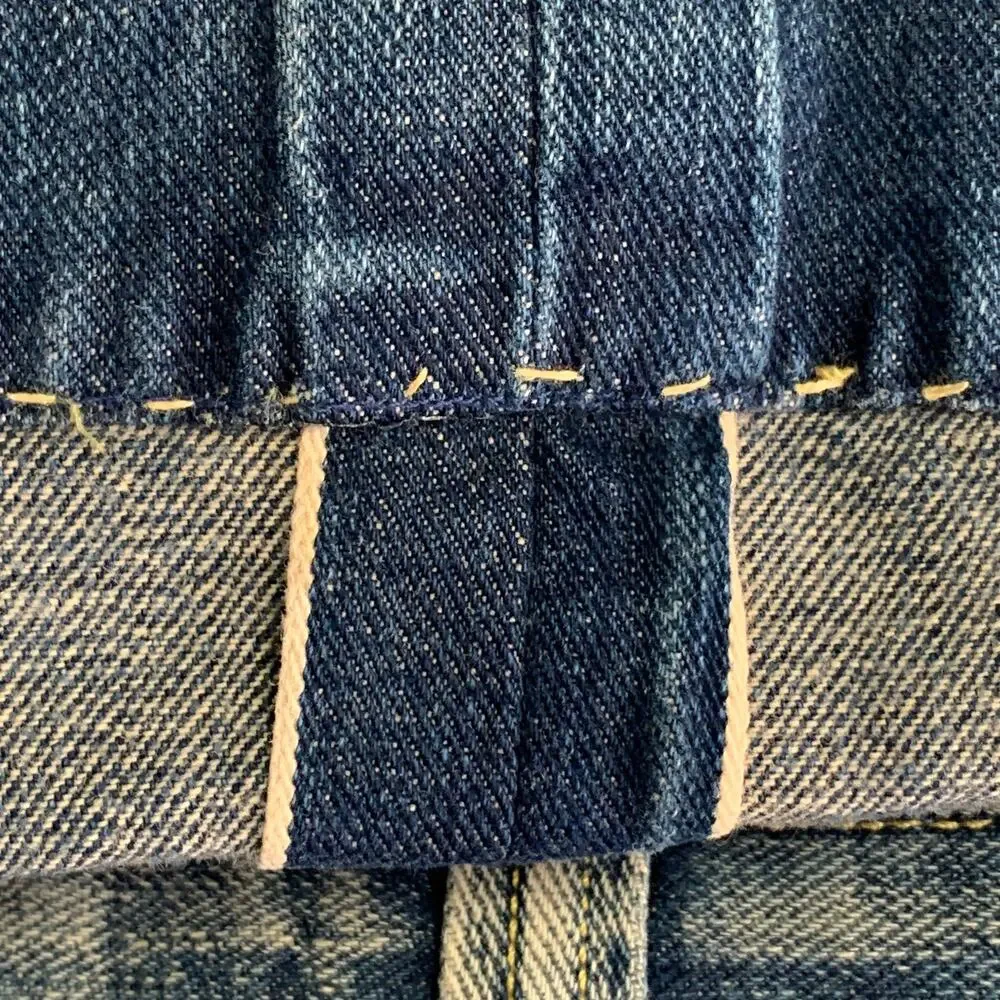 GUCCI Size 32 Blue Wash Cotton Wide Leg Straight Selvedge Jeans